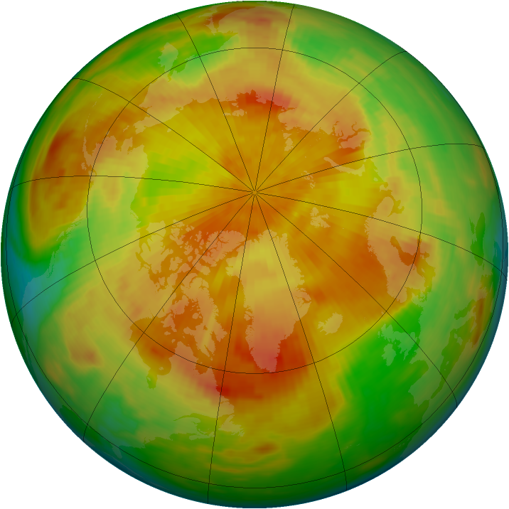 Arctic ozone map for 19 April 1992